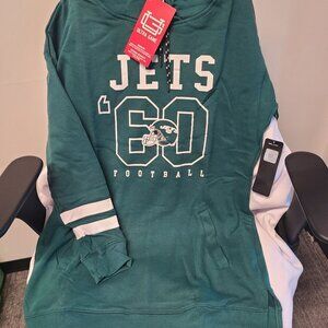 New York Jets Women’s Slim Fit Hoodie Medium Green 3/4 Length NFL NWT